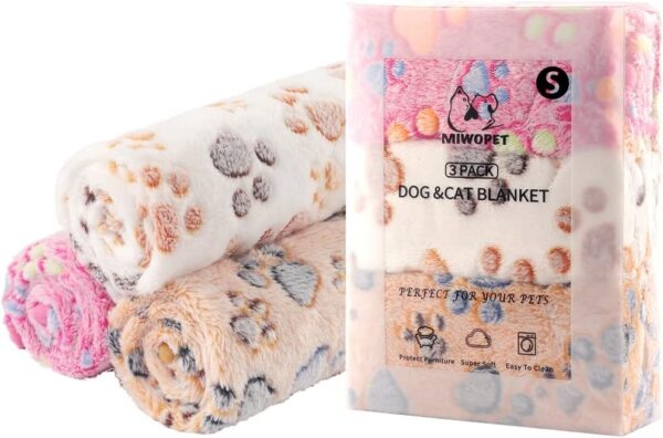 3 Pack Cat and Dog Blanket Soft & Warm Fleece Flannel Pet Blanket, Great Pet Throw for Puppy, Small Dog, Medium Dog & Large Dog (Small) - Image 6