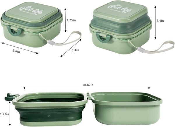 Collapsible Dog Water Bowl, Portable Dog Bowl for Traveling, 2-in-1 Pet Food and Water Feeder - Travel Dog Bowls with Lid for Walking, Traveling, Camping and Hiking - Image 5