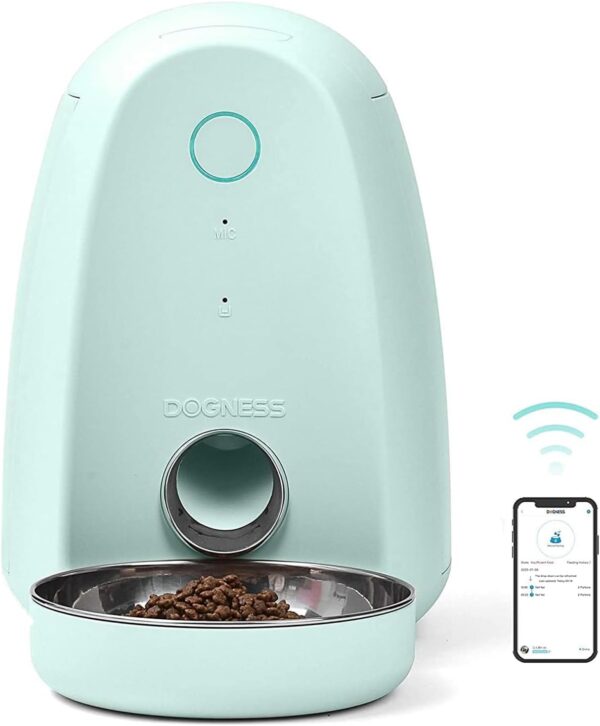 DOGNESS Automatic Cat Feeder with APP, Smart Feed Wifi Pet Feeder for Cat and Small Dog, Smartphone App Portion Control, Fresh Lock System Auto Food Dispenser