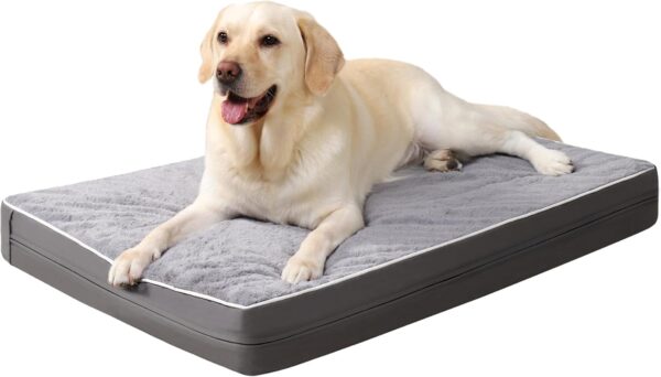 Orthopedic Dog Bed for Large Dogs, Egg Crate Foam with Removable Washable Cover, 36 x 27 inch, for Dogs up to 65 lbs