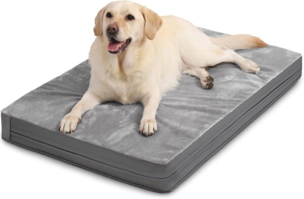 Vonabem Waterproof Dog Beds Large Medium Sized Dogs, Washable Dog Bed with Removable Cover, Orthopedic Foam Pet Bed,Dog Crate Bed Mattress, Anti-Slip Kennel Pad 36 inch, 35"x22", Gray