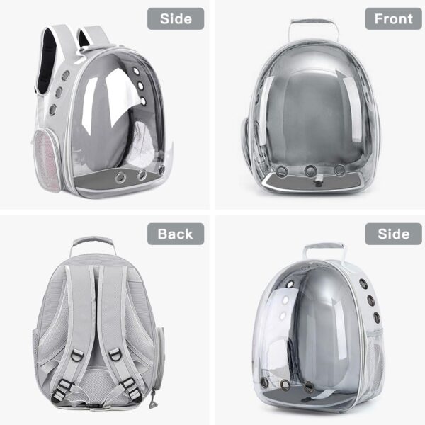 Pet Backpack Carrier with Harness Backpack with Bubble Clear Front for Cats, Small Dogs, Bunnies etc with Harness Included, Pet Carrier for Traveling, Walking, Hiking and Outdoor Activities - Image 5