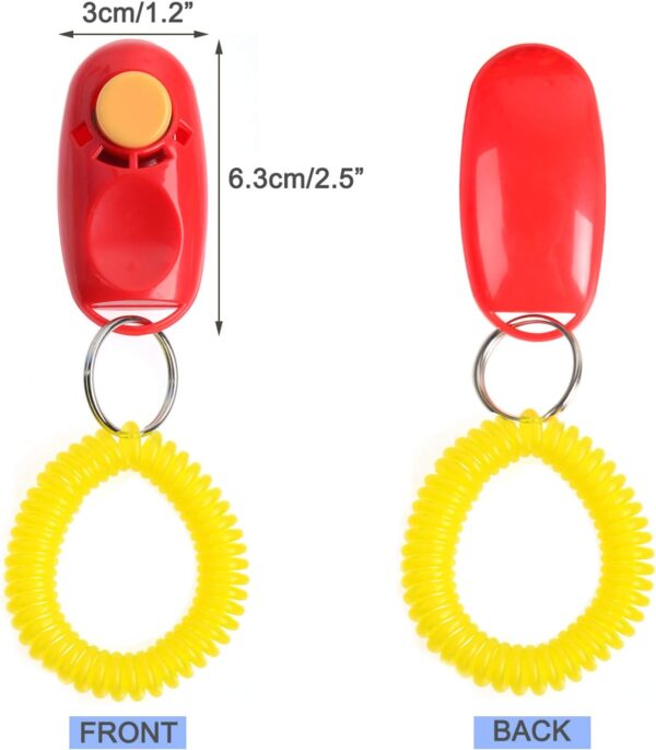 Coolrunner 7pcs 7 Color Universal Animal Pet Dog Training Clicker with Wrist Bands Strap, Assorted Color Dog Clickers for Pet Dog Training & Obedience Aid - Image 2