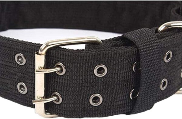 Heavy Duty Adjustable Dog Collar, 1.5 Inch Wide Military Thick Dog Collars for Large Dogs, Breathable Nylon Pet Collar with Metal Buckle & D Ring (Large, Black) - Image 3