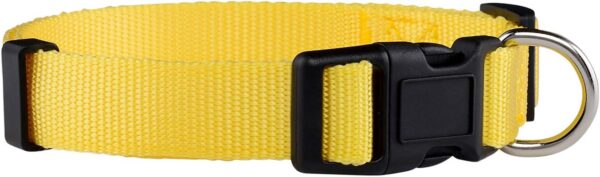 Native Pup Basic Nylon Dog Collar, Adjustable for Small, Medium, Large pet and Puppies Accessories, Cute Colors for Male, Female, boy, Girl, Puppy (Large, Yellow)