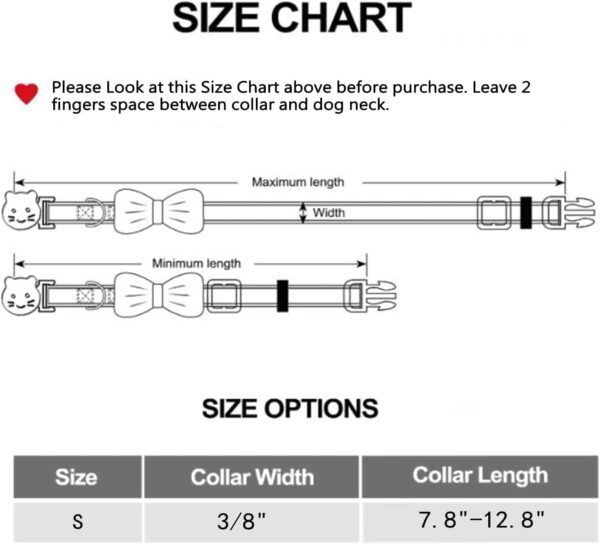 Halloween Bow Tie Cat Collar Set with Bell, Halloween Cat Collar with Spook and Oak Maple Pattern for Boys and Girls Kitty Kitten (Pattern 3) - Image 3