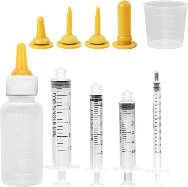 Pet Nursing Bottle,Puppy Bottles for Nursing,Kitten Nursing Bottle,Mini Pet Feeding Bottle and Syringes with Nipples for Newborn Rabbits, Small Animals, Squirrel,Small Breed Puppies