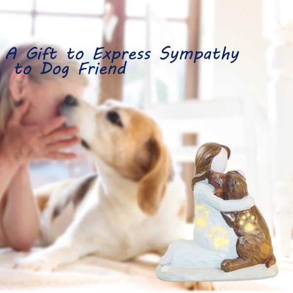 Dog Loss Memorial Gifts Pet Sympathy Figurine Dog Remembrance Decor Pet Bereavement Statue Candle Holder for Dog Lover Dog Pass Away Gifts with LED Candle - Image 5