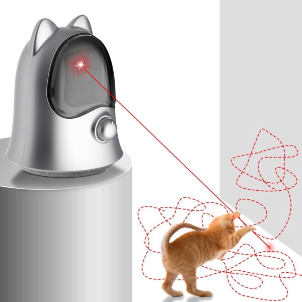 Cat Laser Toys for Indoor Cats, Random Trajectory Laser Cat Toy, Interactive Cat Toys for Bored Indoor Adult Cats/Kittens/Dogs (Silver)