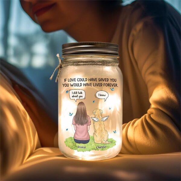 Pawfect House Dog Memorial Gifts For Loss Of Dog, Mason Jars For Centerpieces, My Heart Was Not Ready To Lose You, Personalized Mason Jar LED Lights Dog Passing Away Gifts Pet Sympathy Gifts For Dogs - Image 3