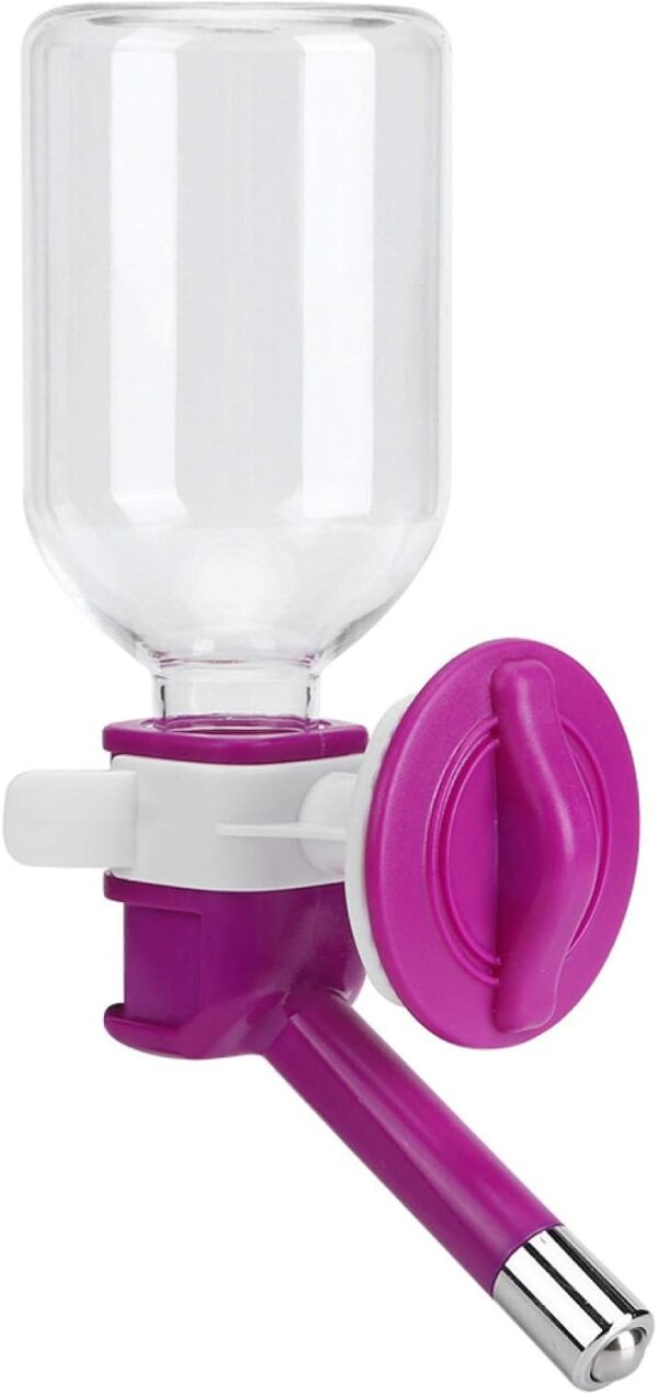 Dog Water Bottle for Crate Abs Purple Pet Water Drinker, Feeding & Watering Supplies Water Bottles Drinking Feeder Water Dispenser Non-Leakage Fountain Waterer with Water Storage Bottle for Dogs Cats - Image 5