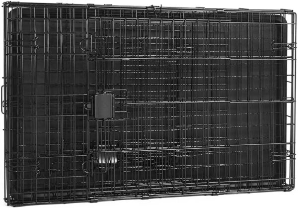 Amazon Basics - Durable, Foldable Metal Wire Dog Crate with Tray, Double Door, 36 x 23 x 25 Inches, Black - Image 5