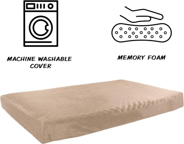 Memory Foam Dog Bed Collection? 2-Layer Orthopedic Dog Bed with Machine Washable Cover - Dog Bed for Large Dogs up to 95lbs by PETMAKER (Tan) - Image 3