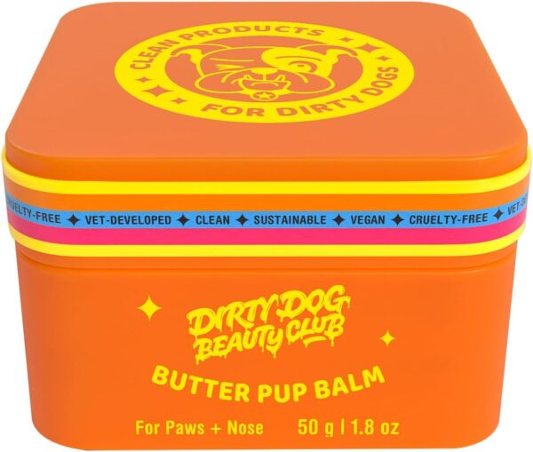 Dirty Dog Beauty Club - Butter Pup Balm - Daily Moisturizing for Paw Pads & Noses - Lick-Safe, Natural Ingredients, Veterinarian Developed - (1.8 oz), Unscented