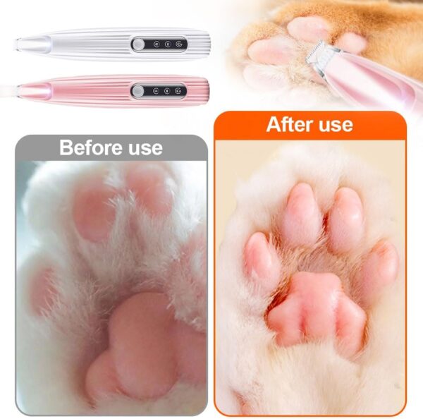 Pet Hair Trimmer With Led Light, 2024 New Pet MicroPrecision Trimmer Multifunctional Cat Dog Claw Trimmer Pet Hair Trimmer, Rechargeable Dog Clippers for Grooming Pet Hair Clippers Shaver (1Pack) - Image 7