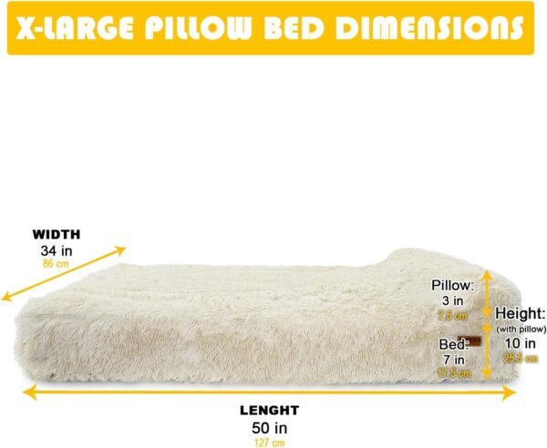 Jumbo Orthopedic Dog Bed - 7-inch Thick Memory Foam Pet Bed with Pillow with Removable Cover & Free Waterproof Liner - for Large Breed Dogs - Image 4