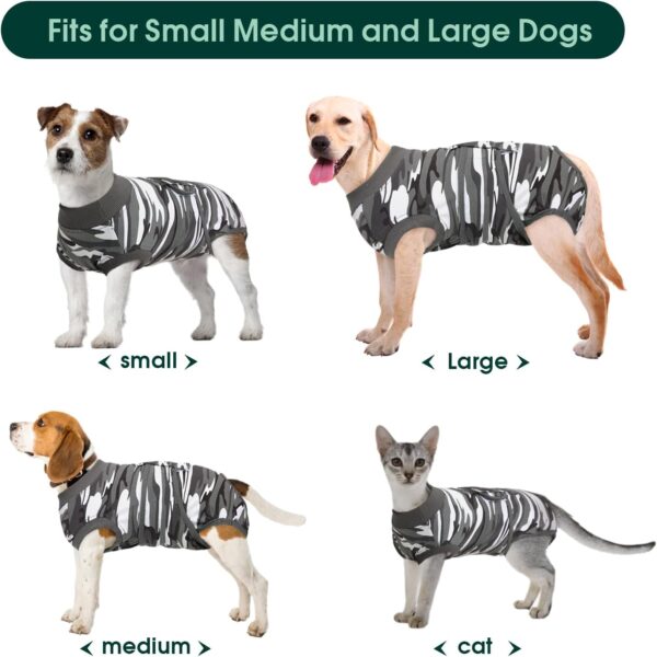 Kuoser Recovery Suit for Dogs Cats After Surgery, Professional Pet Recovery Shirt Dog Abdominal Wounds Bandages, Substitute E-Collar & Cone,Prevent Licking Dog Onesies Pet Surgery Recovery Suit - Image 3