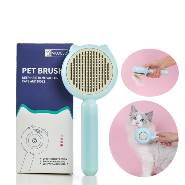 Cat Brush Dog brushes with Release Button for Shedding Grooming, Cat Brush for Long or Medium Haired Cats, Lightweight Skin Friendly Pet Brush Hair Removal Comb Brushes for Kitten（Pig Design）