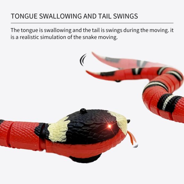 Snake Cat Toy for Cats 1PC, Smart Sensing Snake Rechargeable, Automatically Sense Obstacles and Escape, Realistic S-Shaped Moving Electro-Sensing Cat Snake Toy, Great Interactive Toys for Cats - Image 3