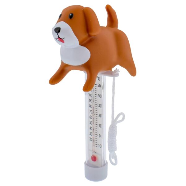 U.S. Pool Supply Floating Paddling Puppy Dog Thermometer - Easy to Read Temperature Display, Measures up to 120° Fahrenheit & 50° Celsius, Swimming Pools Spas, Kids Pools, Fun Doggie Pet Animal Tether