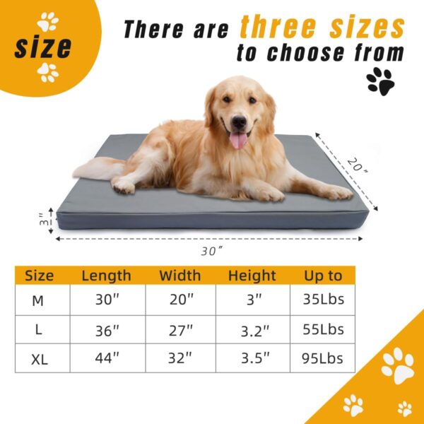 Pet Bed Cover XL 44x32x3.5'' Dog Bed Covers Waterproof Dog Bed Covers Large Dog Bed Washable Removable Cover Dog Bed Covers Replacement Washable Dog Bed Covers with Zipper,Grey - Image 4