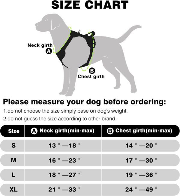 WINSEE Dog Harness No Pull, Pet Harnesses with Dog Collar, Adjustable Reflective Oxford Outdoor Vest, Front/Back Leash Clips for Small, Medium, Large, Extra Large Dogs, Easy Control Handle for Walking - Image 6