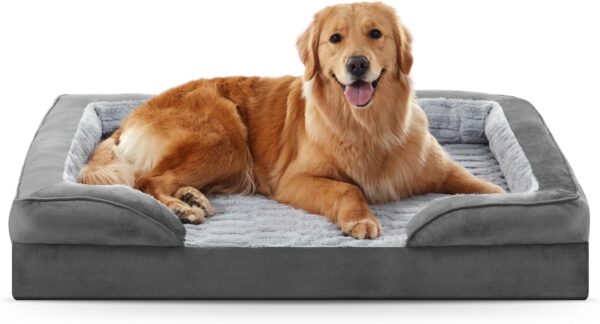 FURTIME Orthopedic Bed for Large Dogs, XL Washable Dog Beds Large Sized Dog, Comfy Supportive Foam Pet Couch Bed with Removable Washable Cover, Waterproof Extra Large Sofa Bed Foam and Nonskid Bottom