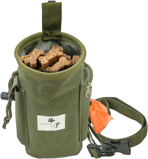 Dog Treat Training Pouch with Built-in Poop Bag Dispenser & Quick Access to Snacks Toys | Convenient to Use with 4 Ways to Wear for Pet Traveling & Walking