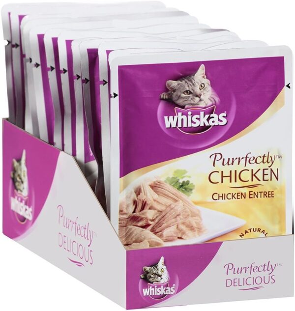 WHISKAS PURRFECTLY Chicken Wet Cat Food Chicken Entree Flavor 3 Ounces (Pack of 24) - Image 3