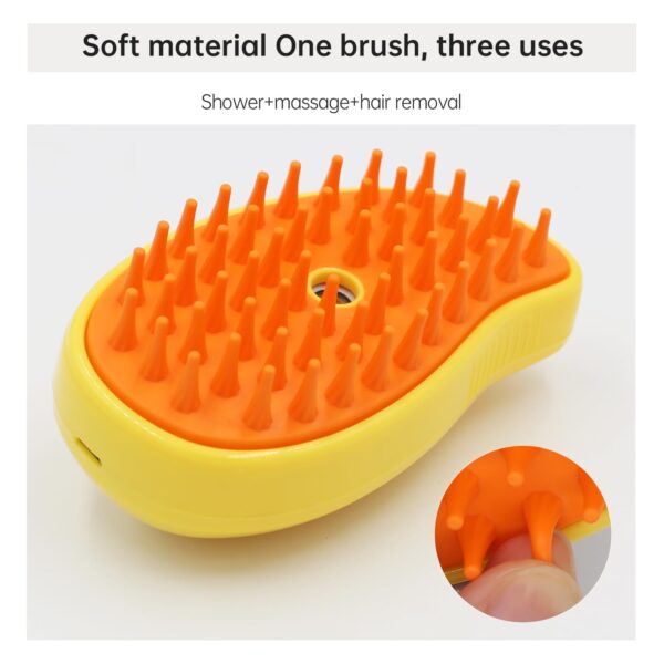 Cat Steam Brush, Multifunctional Steamy Cat Brush, 3 in 1 Steam Brush for Cats, Cat Hair Brush/Cat Massager, Misty Brush Cat, Steaming Pet Brush for Grooming Shedding Bathing - Image 5