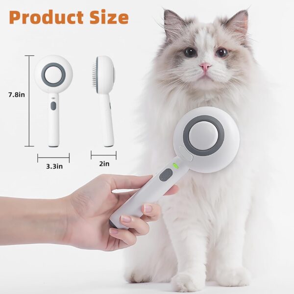 Cat Steam Brush,Budow 3 in 1 Pet Steam Brush with Release Button and Water Tank,Steam Brush for Cats Dogs,Removes Static Flying Hair,Cat Steam Brush for Shedding,Pet Hair Removal Tool for Travel - Image 2