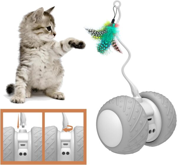 Automatic Cat Toys Interactive Feather Toys, Pet Exercise Electric Toys for Indoor Cats/Kitten with Feather - Image 6