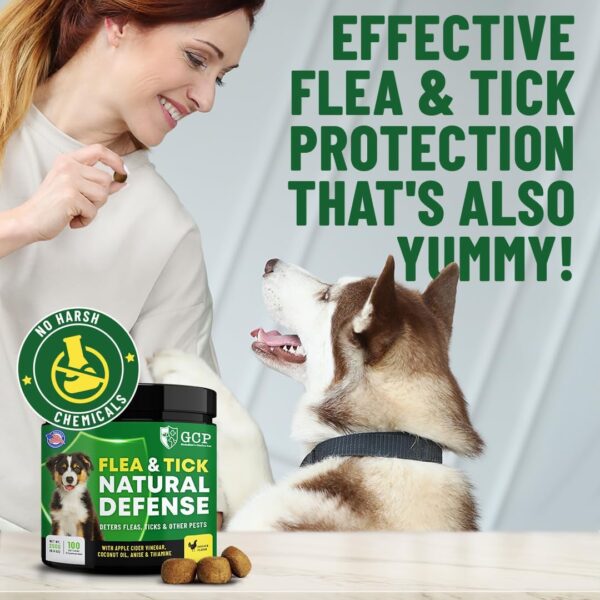 Flea and Tick for Dogs Chewable Pills - No Harsh Chemicals - 100 Chicken Flavored Treats - Guardian's Choice Pets Brand - Tasty Chews Dogs Love - Flea Pills for Dogs - Image 7