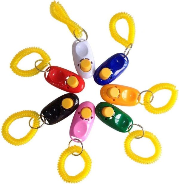 SunGrow 7-Pack Dog Clicker for Training with Wrist Bands, 2 Inches Multicolor, Pet Cat Dog Training Clickers & Behavior Aids, Convenient and Effective Clicker Training Tools for Puppy or Cat