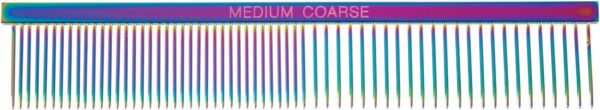 Master Grooming Tools Rainbow Greyhound Combs — European-Style Combs for Grooming Dogs - Medium/Coarse, 7½", Blue - Image 2