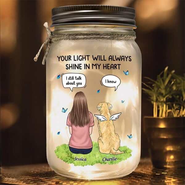 Pawfect House Dog Memorial Gifts For Loss Of Dog, Mason Jars For Centerpieces, My Heart Was Not Ready To Lose You, Personalized Mason Jar LED Lights Dog Passing Away Gifts Pet Sympathy Gifts For Dogs