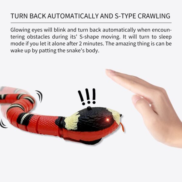 Snake Cat Toy for Cats 1PC, Smart Sensing Snake Rechargeable, Automatically Sense Obstacles and Escape, Realistic S-Shaped Moving Electro-Sensing Cat Snake Toy, Great Interactive Toys for Cats - Image 2