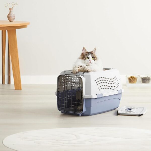 Cat Carrier Pet Carrier Dog Carriers for Small Dogs,Cat Carrier Hard Small Dog Carrier Gray & Blue, 22.8" L x 15.0" W x 13.0" H - Image 7