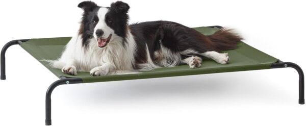 Love's cabin Outdoor Elevated Dog Bed - 49in Cooling Pet Dog Beds for Extra Large Medium Small Dogs - Portable Dog Cot for Camping or Beach, Durable Summer Frame with Breathable Mesh, Olive Green