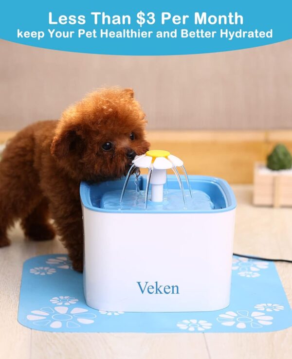 Veken 8 Pack Replacement Filters for 84oz/2.5L Automatic Pet Fountain Cat Water Fountain Dog Water Dispenser - Image 6