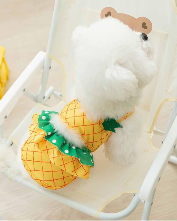 Funny Dog Swimwear Bikini Summer Dog Clothes Beach Swimsuit Puppy Bathing Suit Puppy Vest Cooling Dog Shirts Pet Shirt for Small Dog, Cat Apparel (Large, Yellow Pineapple) - Image 7