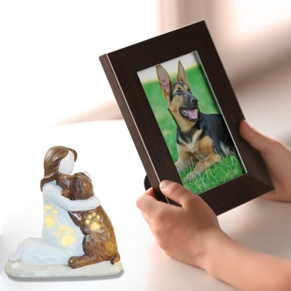 Dog Loss Memorial Gifts Pet Sympathy Figurine Dog Remembrance Decor Pet Bereavement Statue Candle Holder for Dog Lover Dog Pass Away Gifts with LED Candle - Image 4