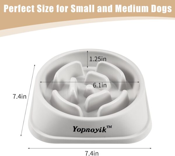 Slow Feeder Dog Bowls 2PCS, Anti-Slip Maze Puzzle Dog Feeding Bowls, Anti-Chocking and Interactive Dog Food Bowls, Bloat Stop Dog Bowls for Small and Medium Dogs and Cats (Grey and Beige) - Image 2