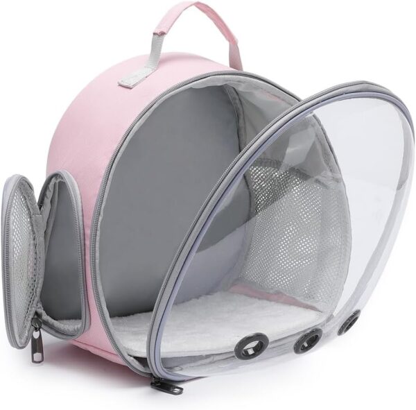 Small Animal Carrier Backpack Space Capsule Bubble Window Carrier Backpack for Lizard Guinea Pig (Pink) - Image 5