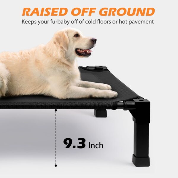 Cooling Elevated Dog Bed, Raised Dog Bed with Washable Breathable Mesh and Metal Frame, Portable Dog Cot Bed with No-Slip Feet for Outdoor and Indoor Use - Image 4