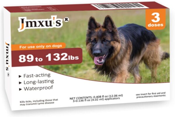 Flea and Tick Prevention for Dogs, X-Large Dog Flea & Tick Control with Fipronil, Long-Lasting & Fast-Acting Topical Flea & Tick Treatment Drops for Extra Large Dogs, 89 to 132 lbs, 3 Doses