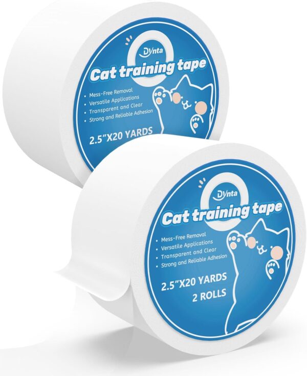 Cat Tape for Furniture 2 Rolls Cat Scratch Tape 2.5inx20 Yards Cat Training Tape Clear Double Sided Tape Cat Scratch Furniture Protector