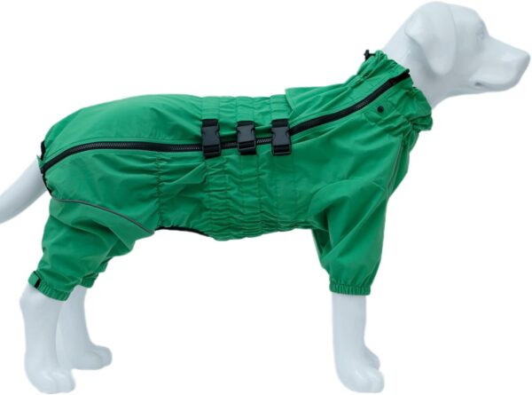 Dogs Waterproof Jacket, Lightweight Waterproof Jacket Reflective Safety Dog Raincoat Windproof Snow-proof Dog Vest for Small Medium Large Dogs Green M