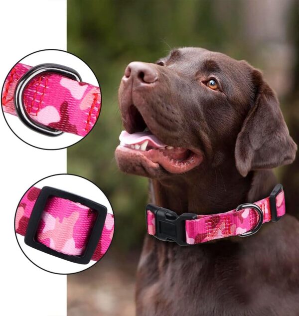 Rhea Rose Dog Collar Special Design Personalized soft collars Pink Camo Large - Image 3