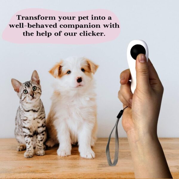 Premium Quality Cat & Dog Training Clicker with a Wrist Strap. Lightweight Unique Design, Effective Pet Training Tool for Cats or Puppies (White) - Image 5